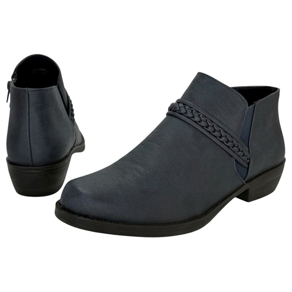 Easy Street Jalia Navy Faux Leather Womens Shooties Size 8W - Picture 9 of 12